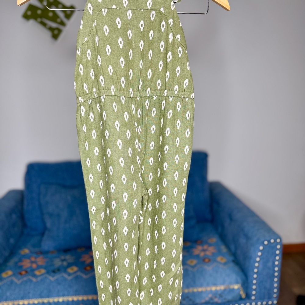 Green Patterned Jumpsuit